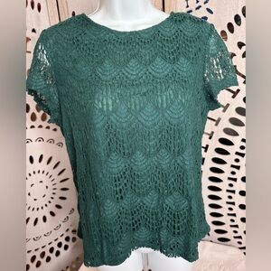LOFT Teal Lace Women's Blouse